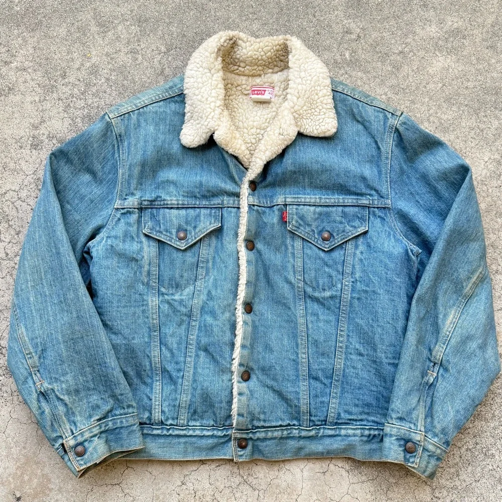 Vintage 70’s Levi’s Denim Sherpa Jacket - Picture 4 of 12